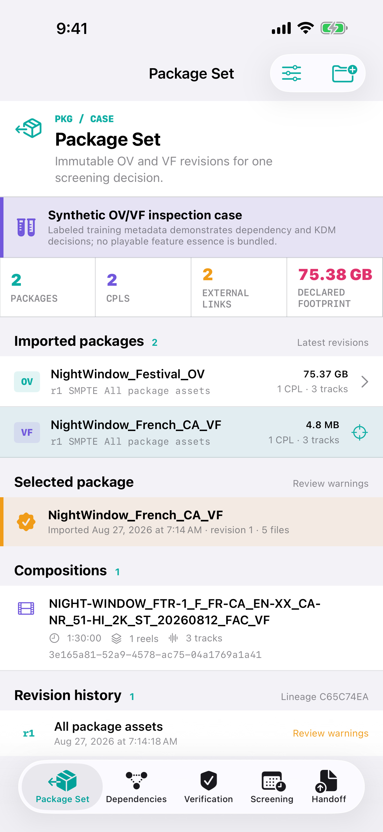 CPL Proof package set on iPhone