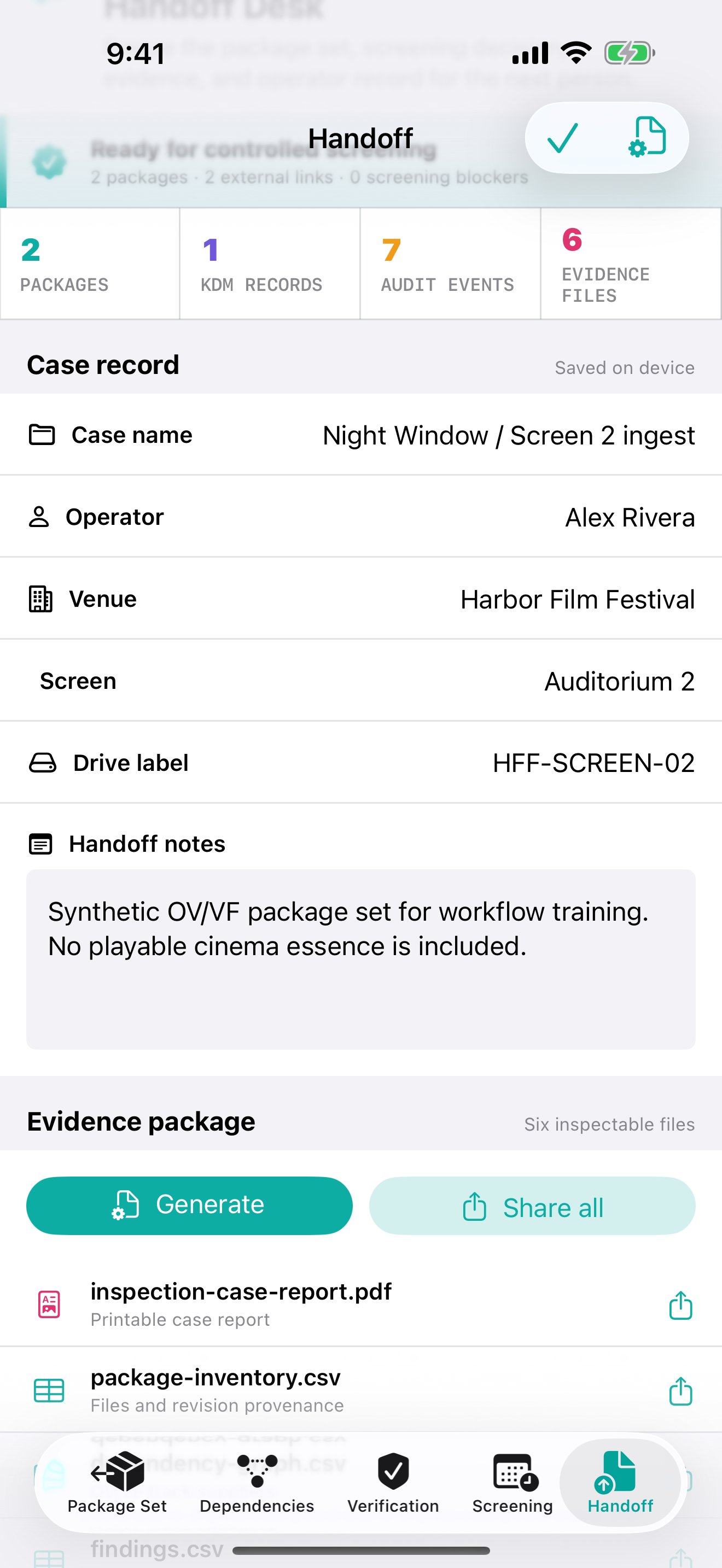 CPL Proof handoff desk on iPhone