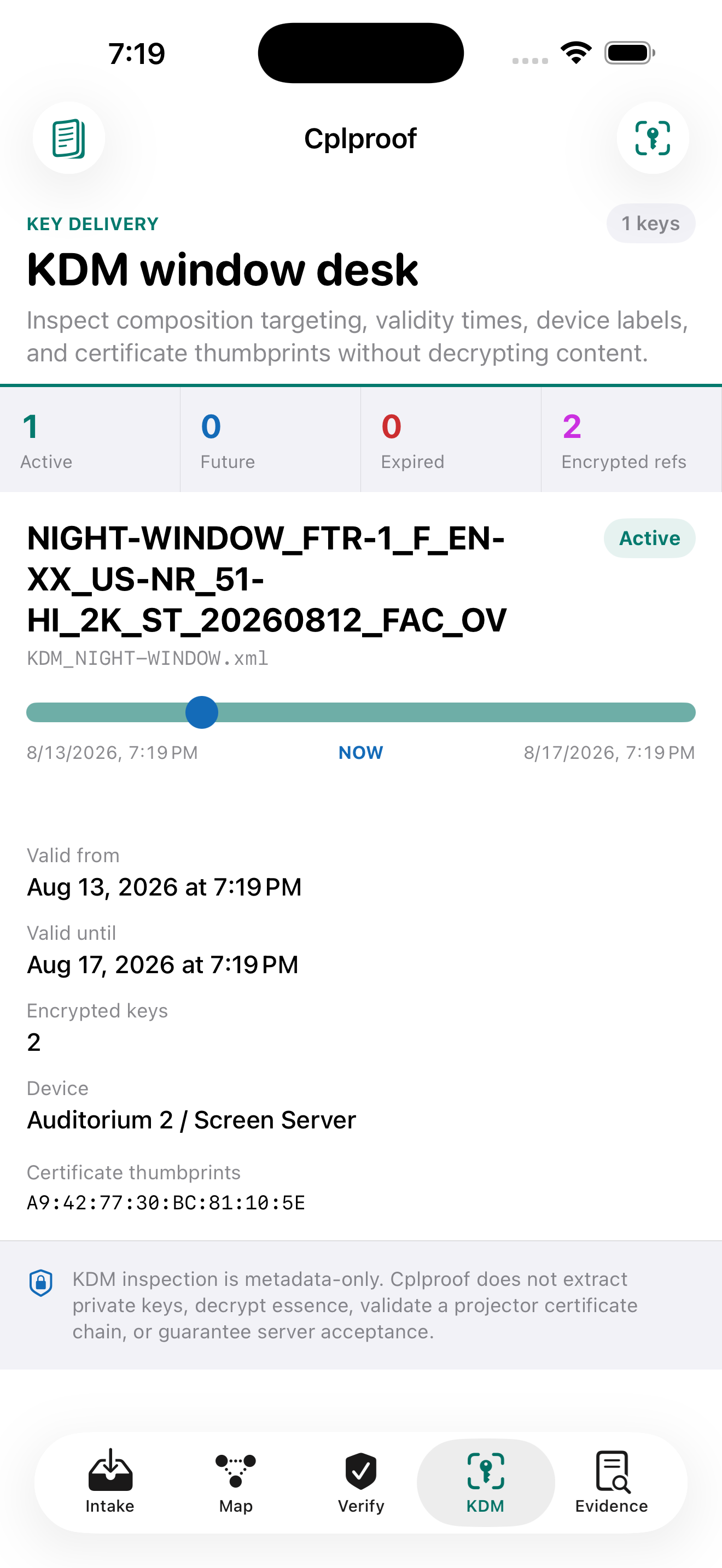 Cplproof KDM window desk on iPhone